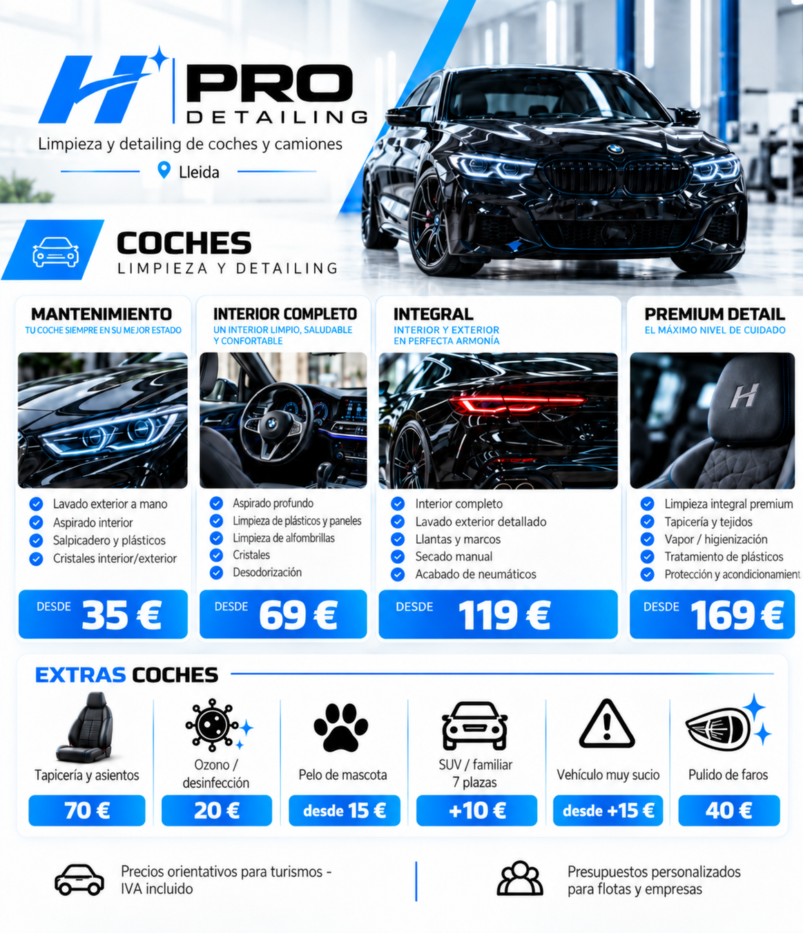 Coche negro de la imagen de marca H-PRO